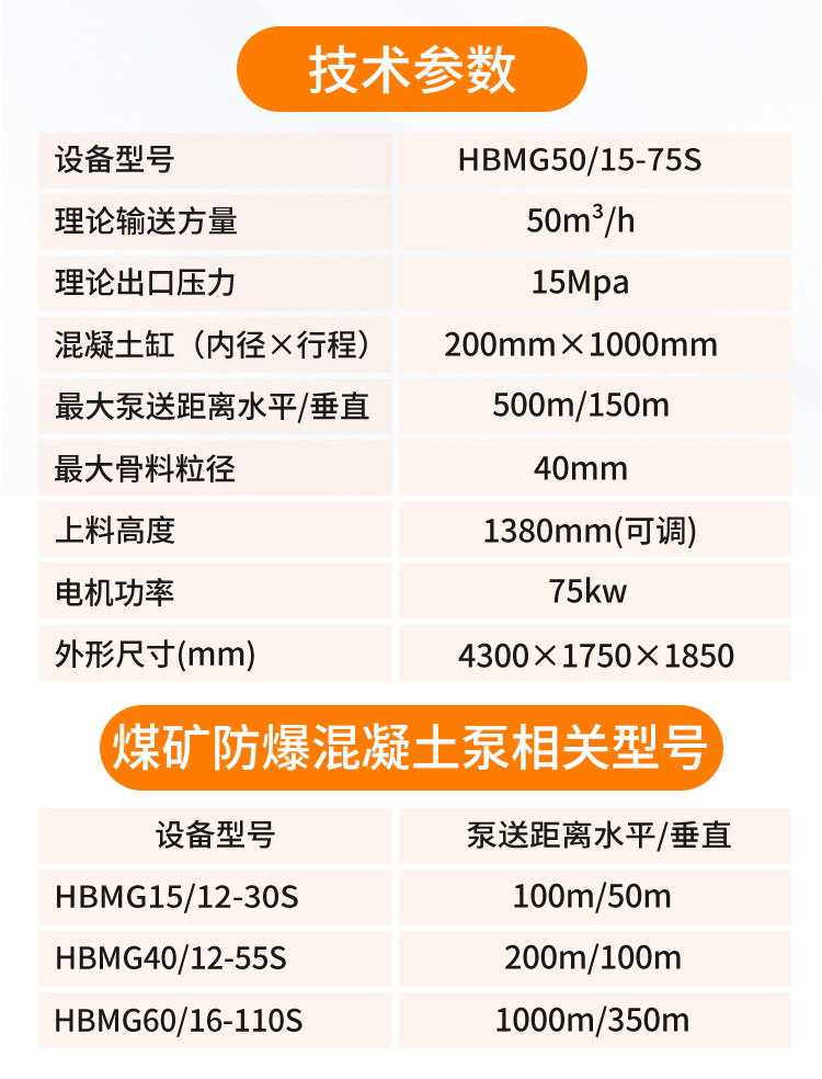 煤礦防爆混凝土泵